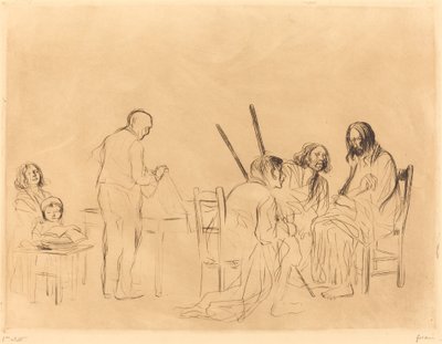 Voor het Avondmaal in Emmaus (eerste plaat) door Jean Louis Forain