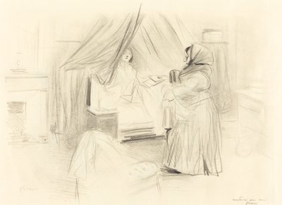 Ontbijt (horizontale plaat) door Jean Louis Forain