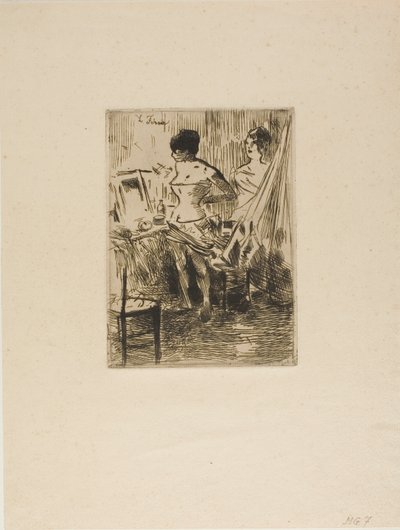 Dansers in hun kleedkamer door Jean Louis Forain