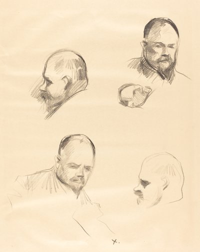 Vier Schetsen van Ambroise Vollard door Jean Louis Forain