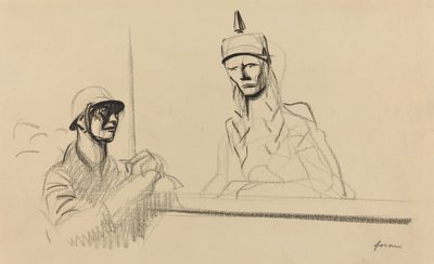 Franse soldaat spreekt Germania toe door Jean Louis Forain
