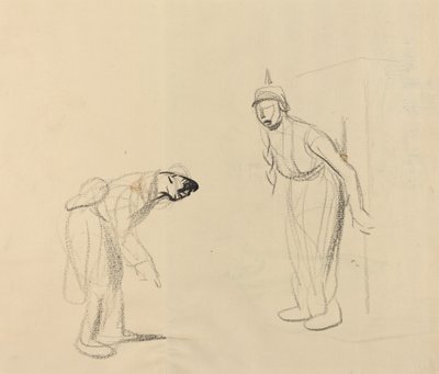 Het Verstoppen van de "louis" (verso) door Jean Louis Forain