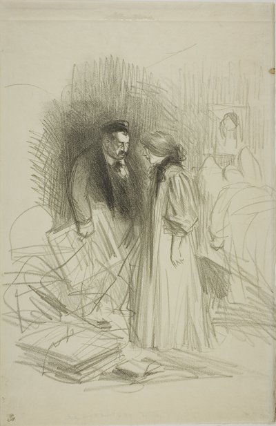 "Ik durf ze nog niet naar beneden te halen... het zou hem te veel pijn doen." door Jean Louis Forain
