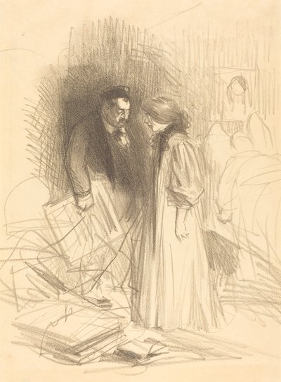 "Ik durf ze niet neer te halen... het zou hem te veel pijn doen." door Jean Louis Forain