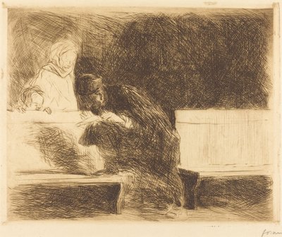 Advocaat die een dossier doorneemt door Jean Louis Forain