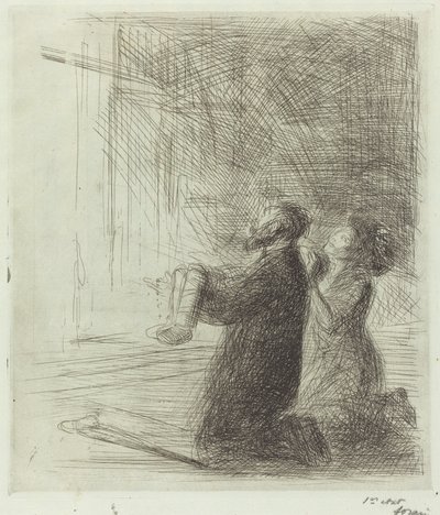 Lourdes, smekend voor de grot (vierde plaat) door Jean Louis Forain