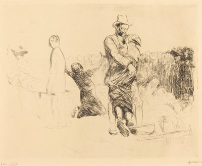 Lourdes, transport van de verlamde door Jean Louis Forain
