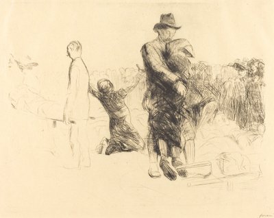 Lourdes, transport van de verlamde door Jean Louis Forain