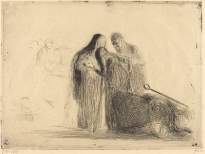 Lourdes, de verlamde (tweede plaat) door Jean Louis Forain