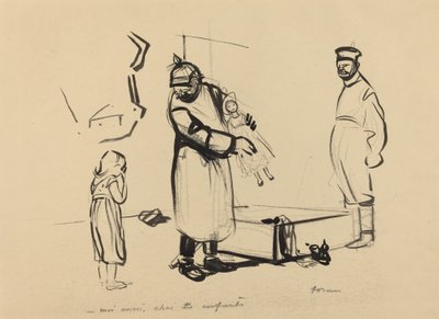 Nach Paris. -moi aussi, chai des enfants, ca. 1914-1919 door Jean Louis Forain