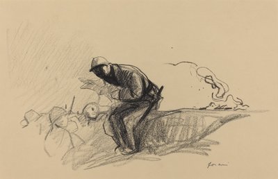 Nieuws in de Loopgraven door Jean Louis Forain