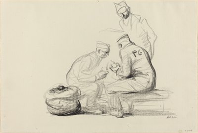 Poilu en Duitse gevangenen, ca. 1914-1919 door Jean Louis Forain