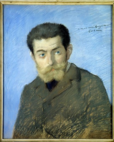Portret van de Franse schrijver Charles Marie Georges Huysmans door Jean Louis Forain