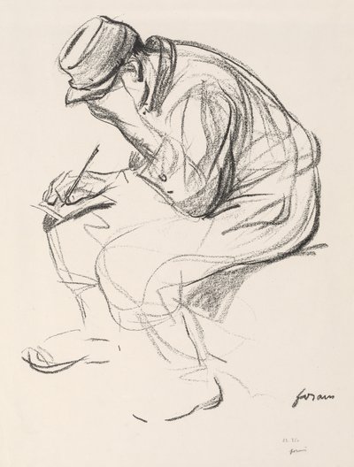 Krijgsgevangene die een Brief Schrijft door Jean Louis Forain
