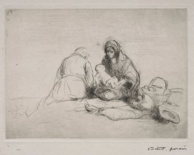 Rust tijdens de vlucht naar Egypte door Jean Louis Forain
