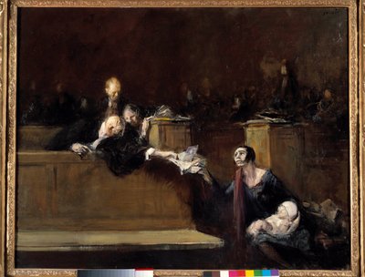 Rechtbankscène. Schilderij door Jean Louis Forain (1852-1931) 20e eeuw. Parijs, Musée du Louvre door Jean Louis Forain