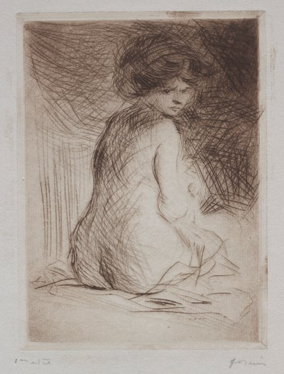 Zittende Naakte Vrouw van Achteren door Jean Louis Forain