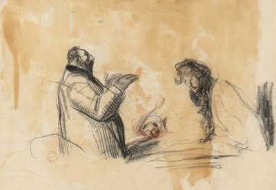 Schets voor In het ziekenhuis verso, vierde kwart 1800s of eerste derde 1900s door Jean Louis Forain