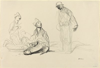 Soldaten bereiden een maaltijd voor door Jean Louis Forain