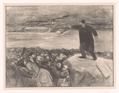 Staking van fabrieksarbeiders door Jean Louis Forain