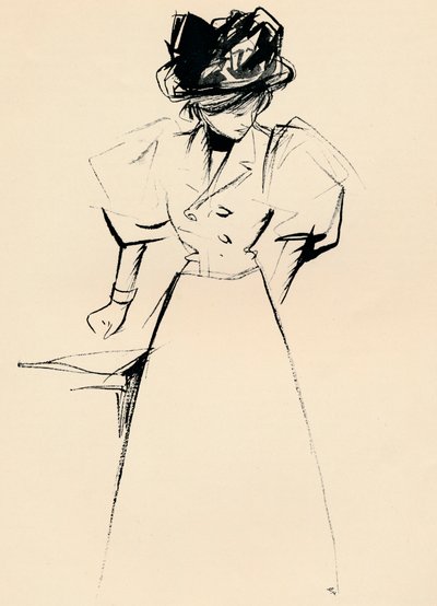 Studie in Indiase inkt door Forain, c1898 door Jean Louis Forain