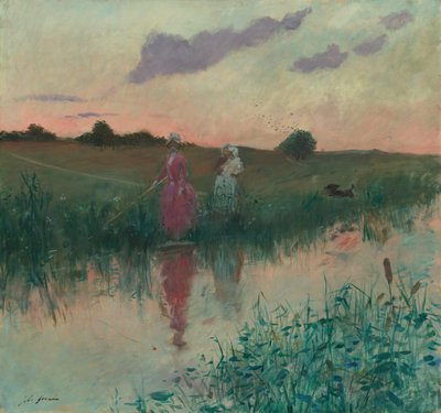 De Vrouw van de Kunstenaar aan het Vissen, 1896 door Jean Louis Forain