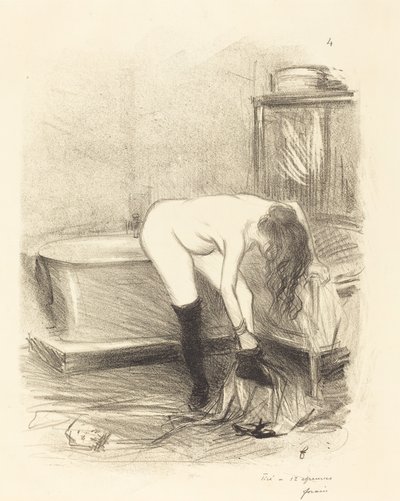 Het Bad (verticale plaat) door Jean Louis Forain