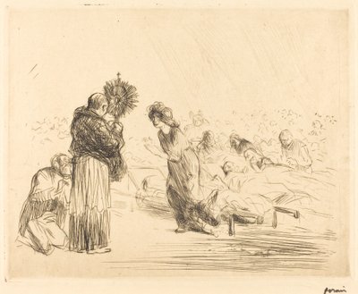 Het wonder voor het Heilig Sacrament (vierde plaat) door Jean Louis Forain