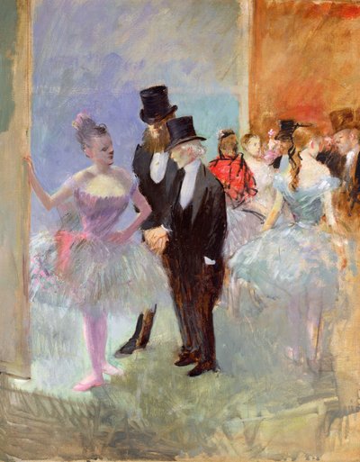De Vleugels van de Opera (in de Foyer) c.1887 door Jean Louis Forain