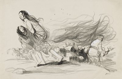 "Ze verbranden alles - Ze moeten op het punt staan zich terug te trekken" door Jean Louis Forain