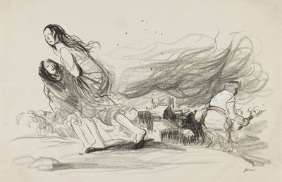 Ze verbranden alles - Ze moeten op het punt staan zich terug te trekken, ca. 1919 door Jean Louis Forain