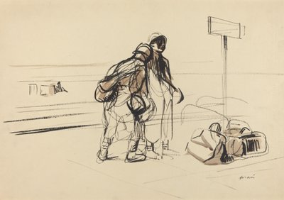 Twee Franse Soldaten bij een Mededelingenbord door Jean Louis Forain