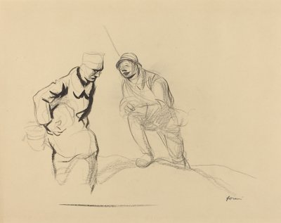 Twee soldaten door Jean Louis Forain