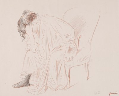 Zittende vrouw door Jean Louis Forain