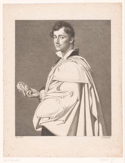 Portret van de beeldhouwer Lorenzo Bartolini door Jean Louis Potrelle