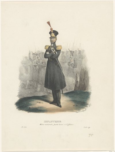 Officier van de Nationale Militie, 1829 door Jean Louis Van Hemelryck