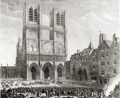Thomas de Mahy (1744-90) Markies van Favras maakt eervolle amends voor Notre-Dame, gegraveerd door Pierre Gabriel Berthault (1737-1831) 1790 door Jean Louis the Younger Prieur