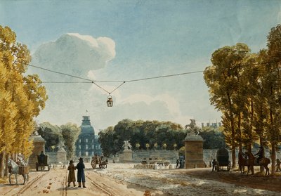 Een Uitzicht op de Tuilerieën vanaf de Champs-Elysées door Jean Lubin Vauzelle