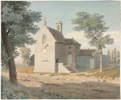 Kerk bij een weg door Jean Lubin Vauzelle
