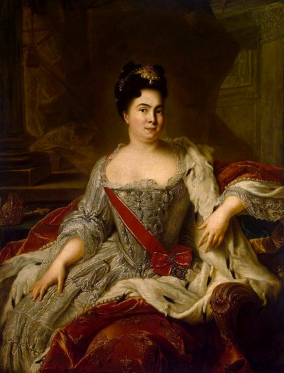 Portret van Keizerin Catharina I, 1684-1727, 1717 door Jean Marc Nattier