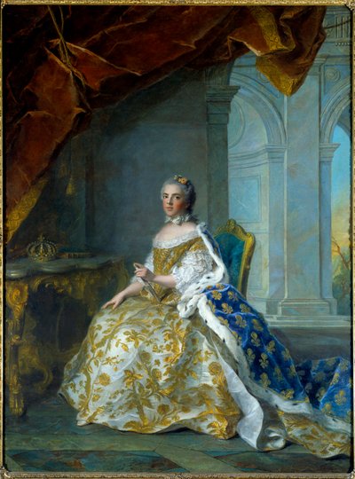 Portret van Louise Elisabeth van Frankrijk, Infante van Spanje en daarna Hertogin van Parma door Jean Marc Nattier