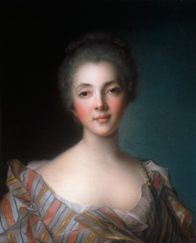 Portret van Louise Marie Madeleine de Fontaine-Dupin (1706-1799). door Jean Marc Nattier