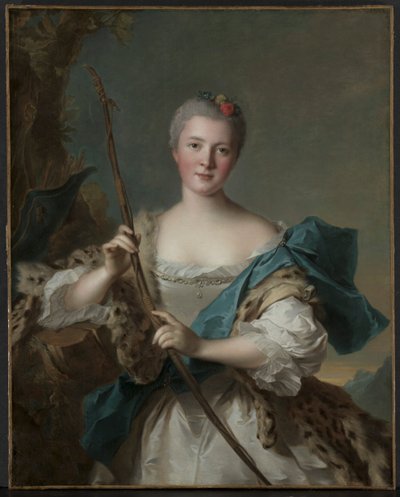 Portret van een Vrouw als Diana door Jean Marc Nattier