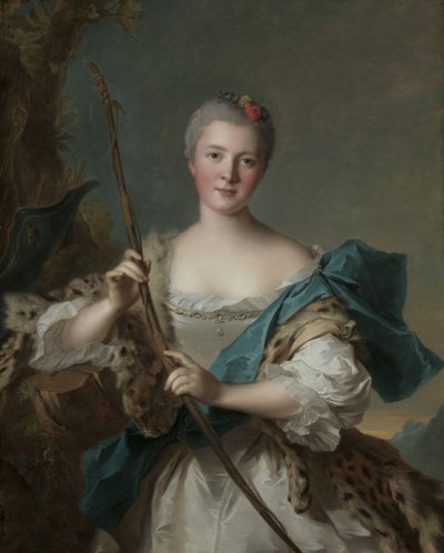 Portret van een vrouw als Diana, 1752 door Jean Marc Nattier