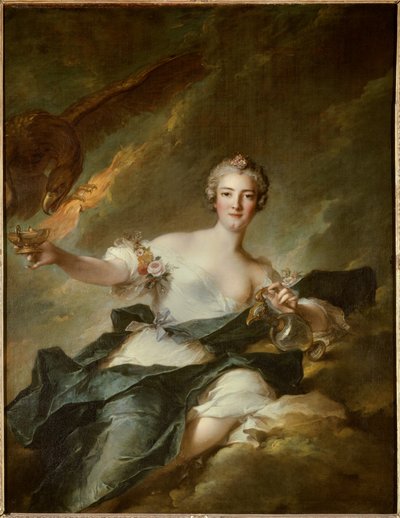 Portret van de hertogin van Chaulnes, afgebeeld als Hebe, godin van de rede door Jean Marc Nattier