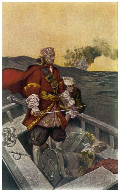 Portret van de Welshe piraat en kaper Henry Morgan (1635-1688) Illustratie door J.N. Marchand (1883-1941) uit 