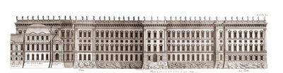 Het Louvre in Parijs, project van Gian Lorenzo Bernini: elevatie van de hoofdgevel aan de Seine - Uit 