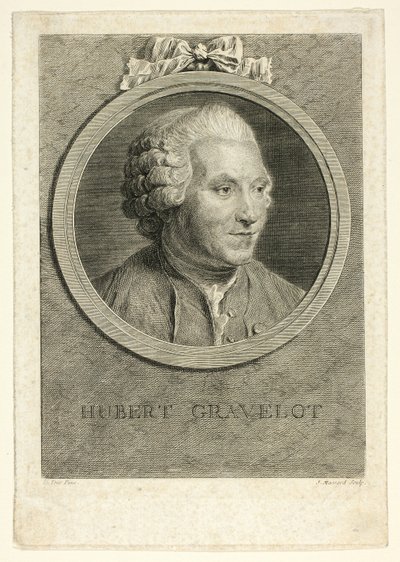 Portret van Hubert Gravelot door Jean Massard