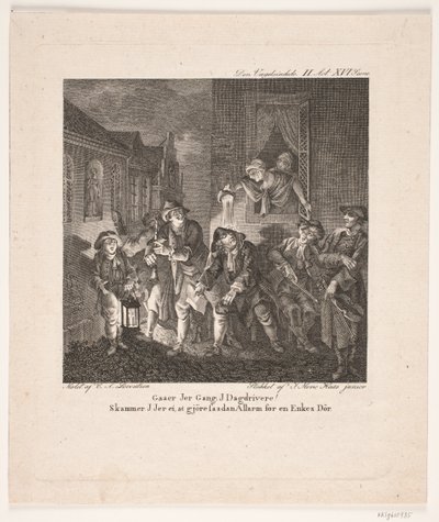 Illustratie voor De Wispelturige. II Act, XVI scène door Jean Meno Haas