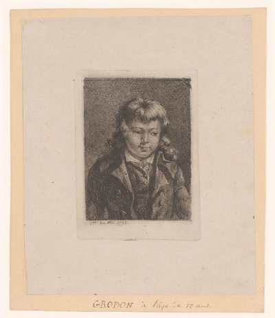 Zelfportret op twaalfjarige leeftijd door Jean Michel Grobon